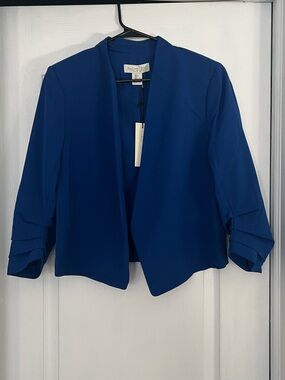 Rachel Zoe Cobalt Blue Open-Front Cropped Blazer